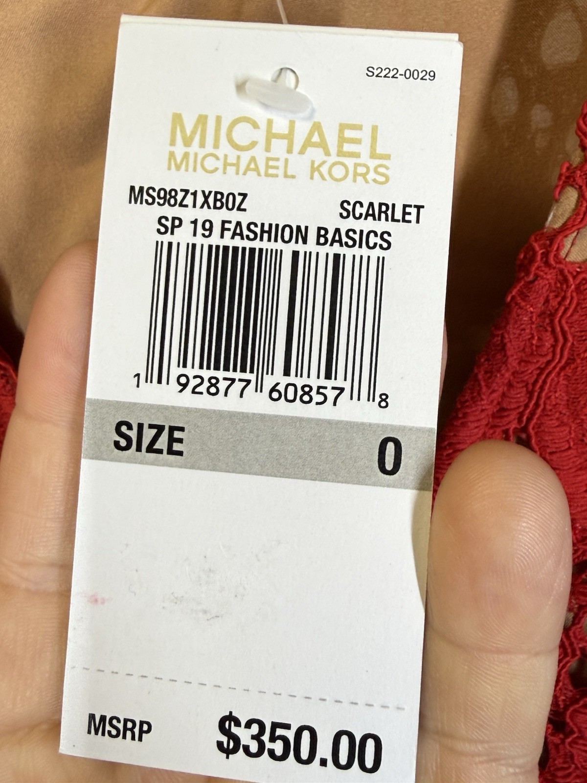 Michael Kors Scarlet Red Floral Appliqué Lace Mid Length Dress Size 0 – NWT $350