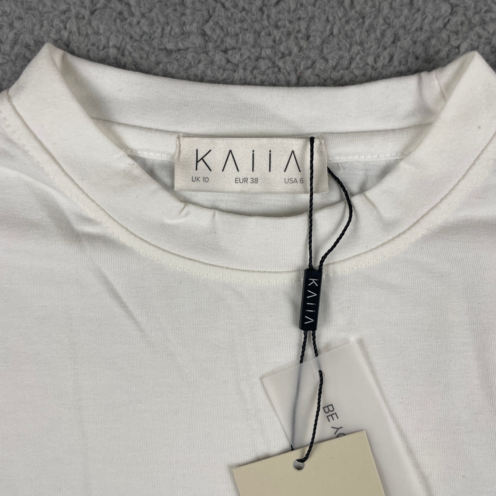 Kaiia Women’s US 6 White Polyester Cotton Elastane Bodycon Mini T-Shirt Dress