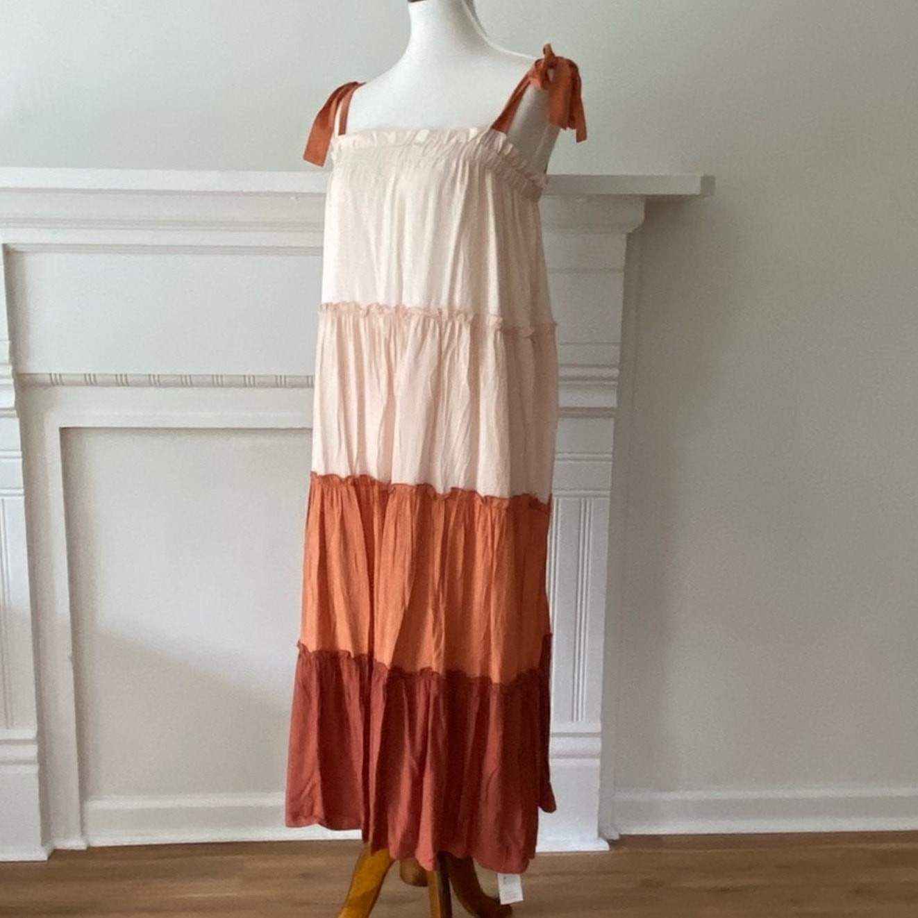 Large Dress Midi Boho Dress Bohemian Maxi Resort Cruise Terra Cotta Vacation