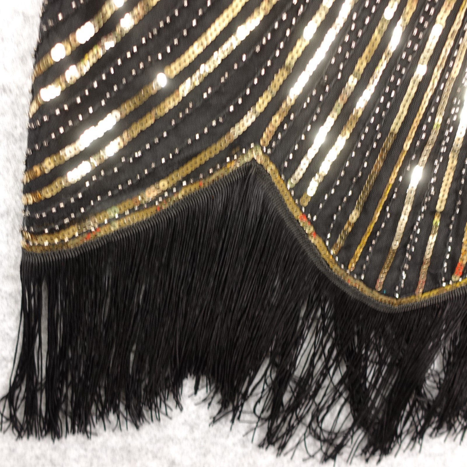 Sequin Beaded Flapper Dress Women S Gold 1920s Great Gatsby Evening Party Fringe