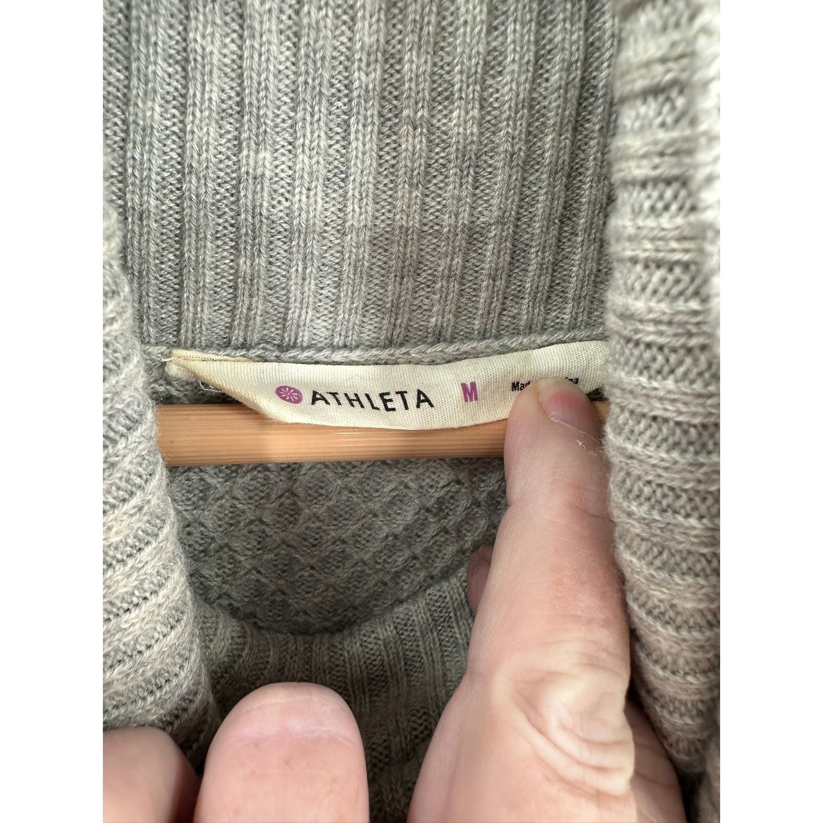 Athleta Textured Turtleneck Sweater Dress Womens M Merino Wool Warm Winter