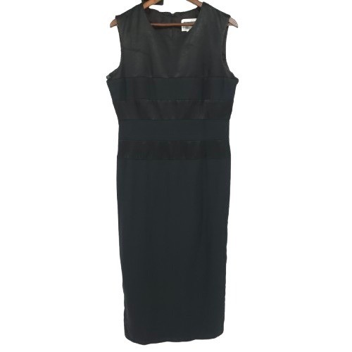 Lois Snyder Dress Size 16 Maxi Sleeveless Sheath Cocktail Evening Event Black