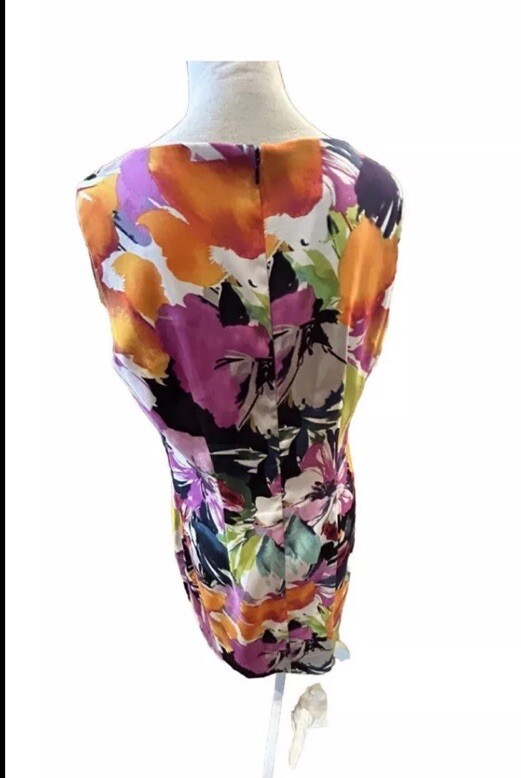 👗🐩 ALYX Womens Floral Stretch Sleeveless Body Con Dress 14 Zipper 40 X 36