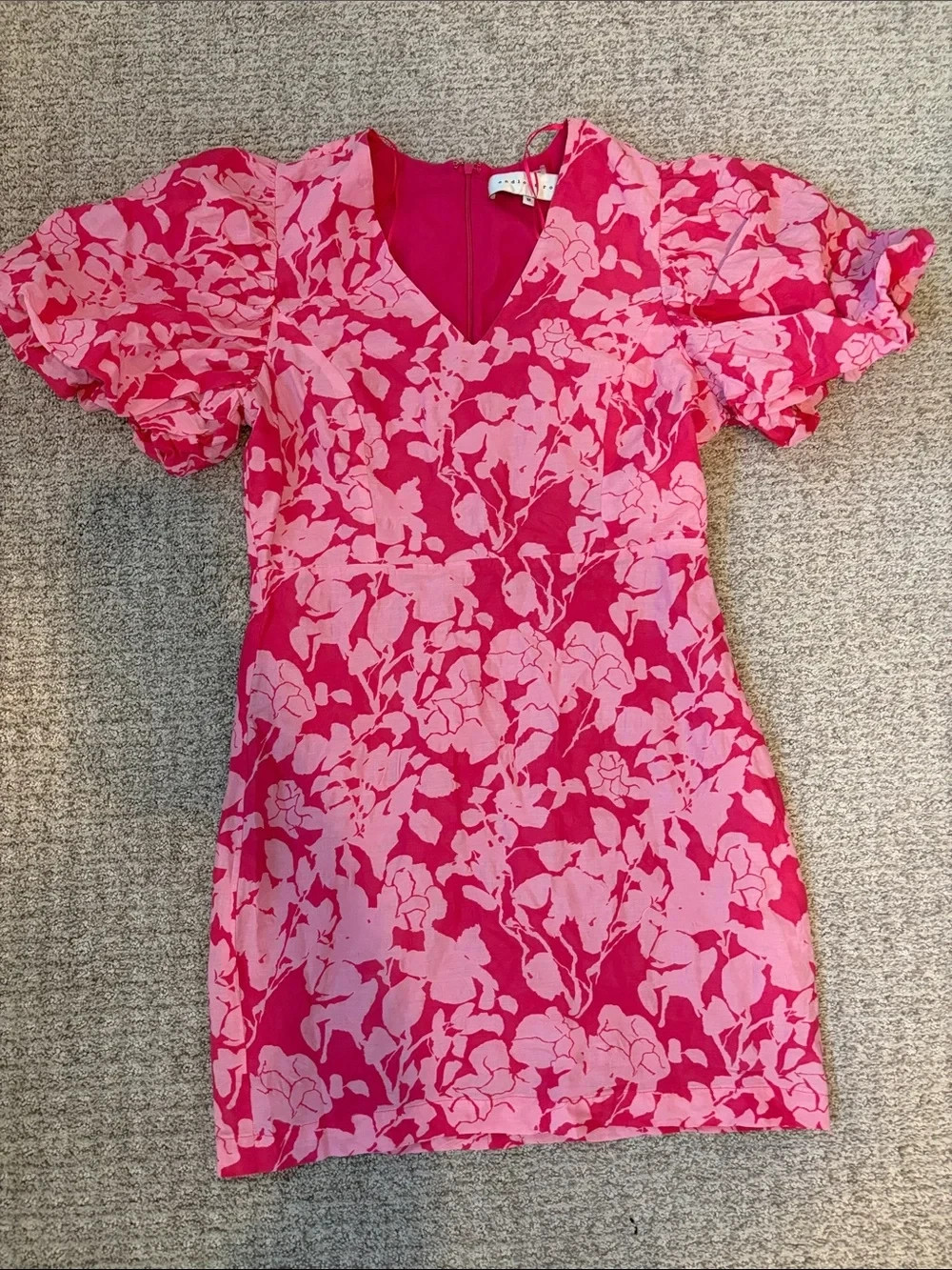 Endless Rose Pink Floral Mini Dress with V Neck Size Medium M
