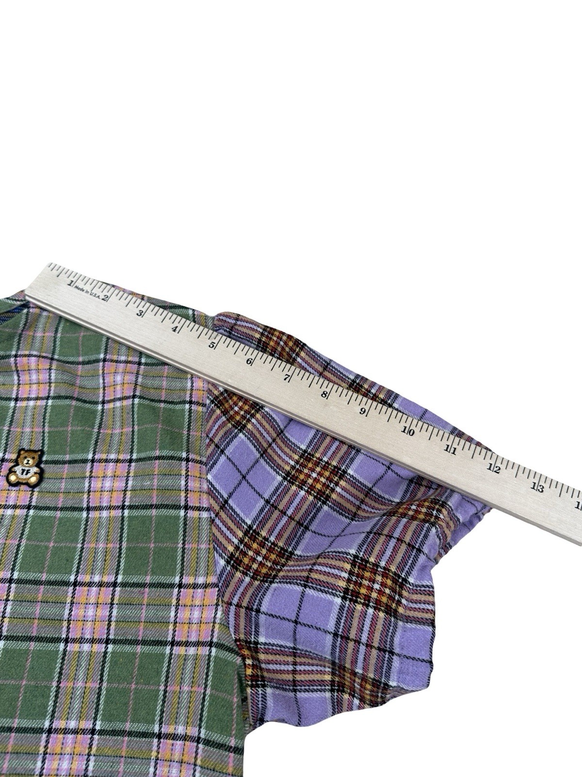 Teddy Fresh Patchwork Plaid Babydoll Dress Women’s M Colorblock Oversized Preppy