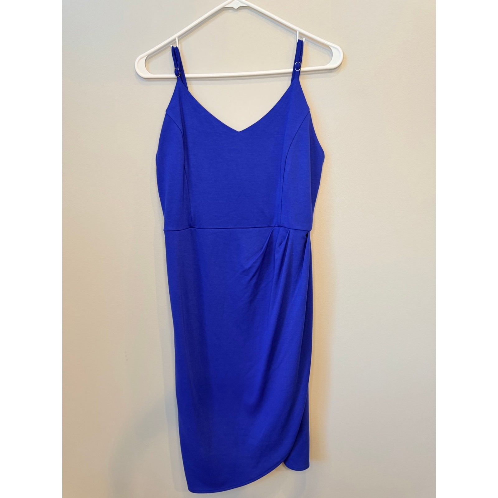 Zalalus XL Royal Blue Spaghetti Strap Pleated Tulip Dress NWT
