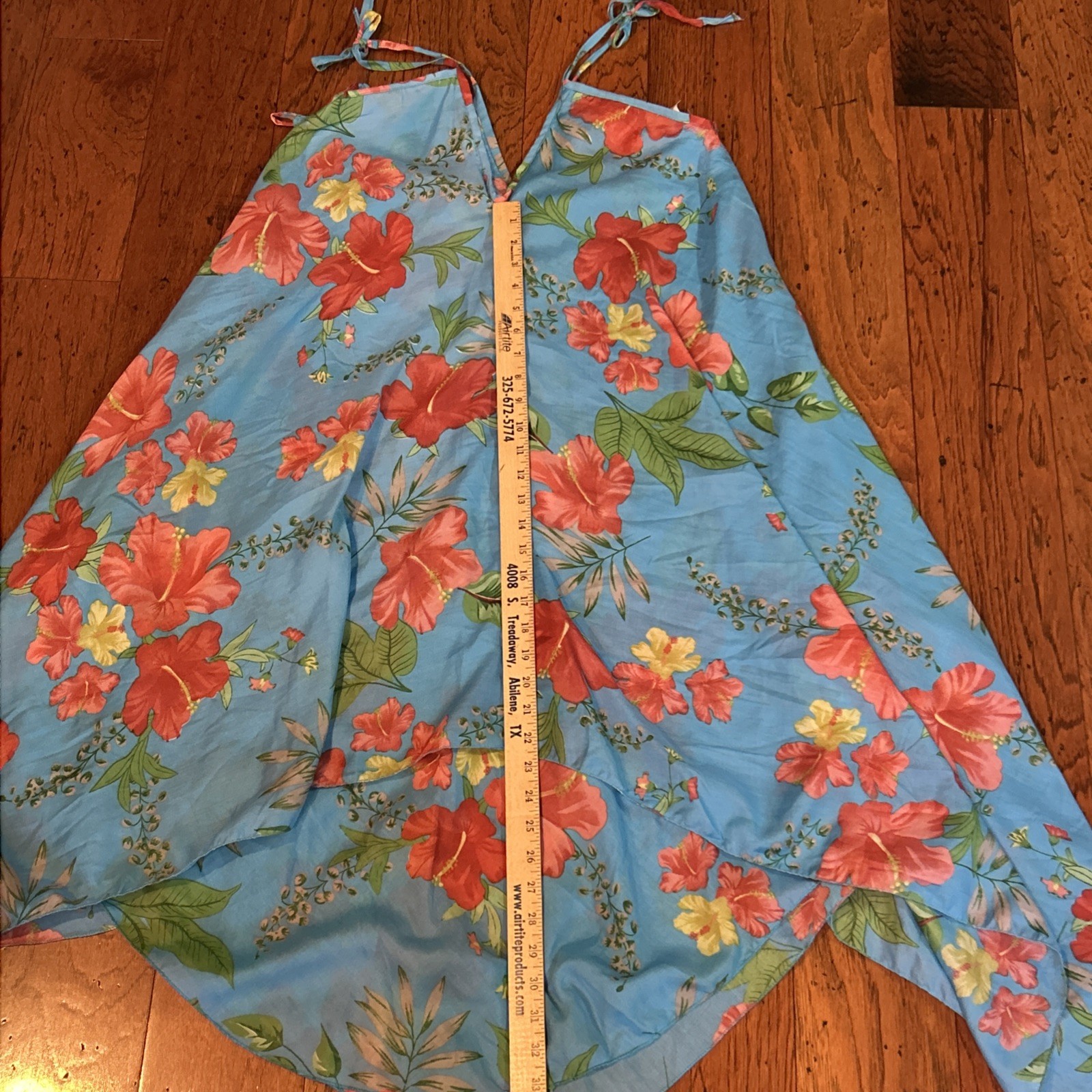 India Boutique Aqua Blue Boho Adjustable Strap Asymmetrical Dress One Size READ