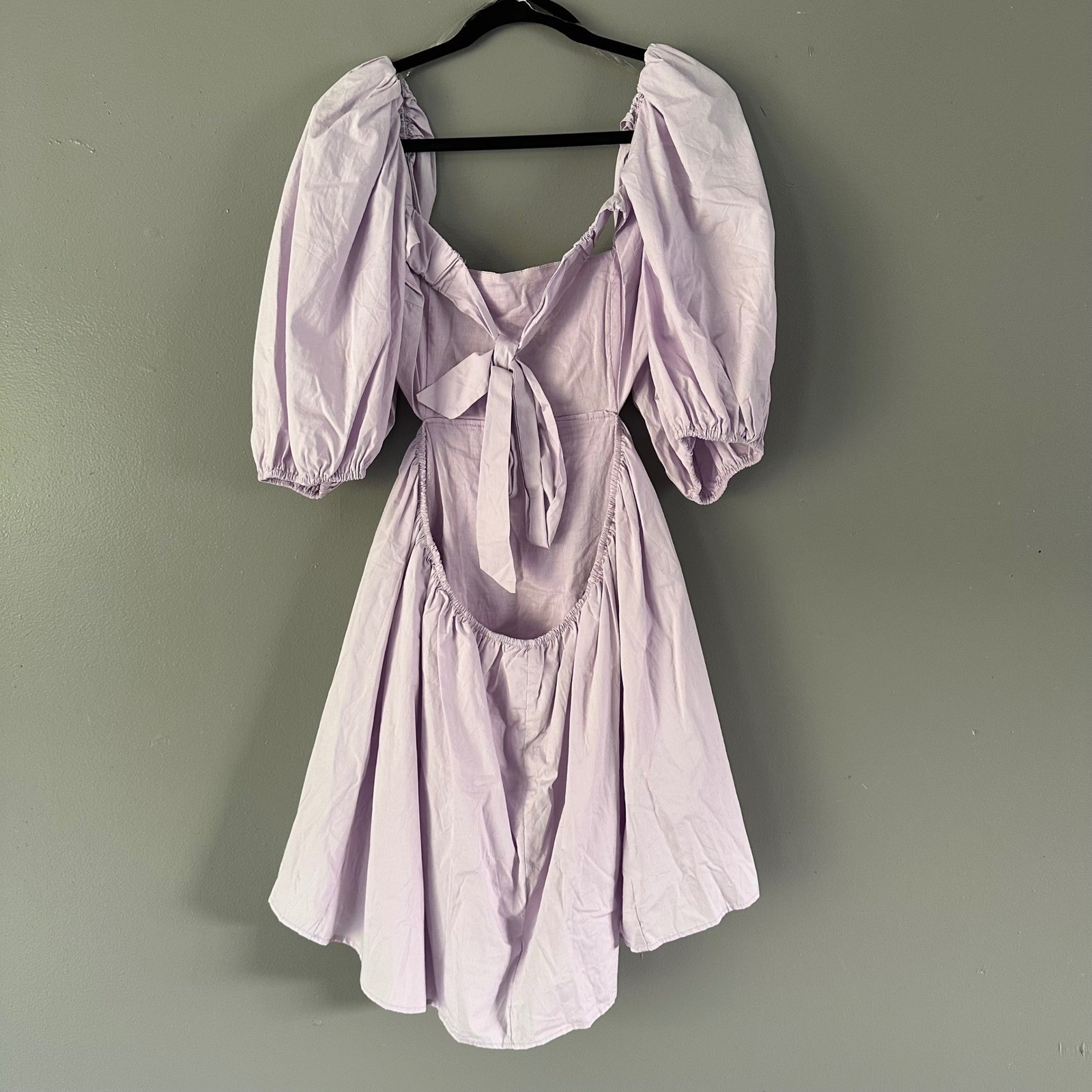 Altar’d State Lavender Purple Open Back Bubble Sleeve Mini Dress NWT LARGE