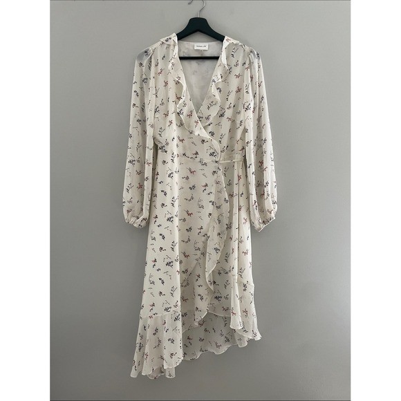 Sugarlips Wrap Dress Chiffon Floral Ruffle High Low Small Wedding Guest