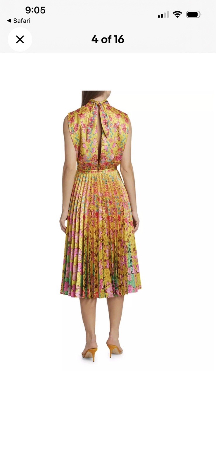 Saloni Fleur Pleated Dress Sz 2