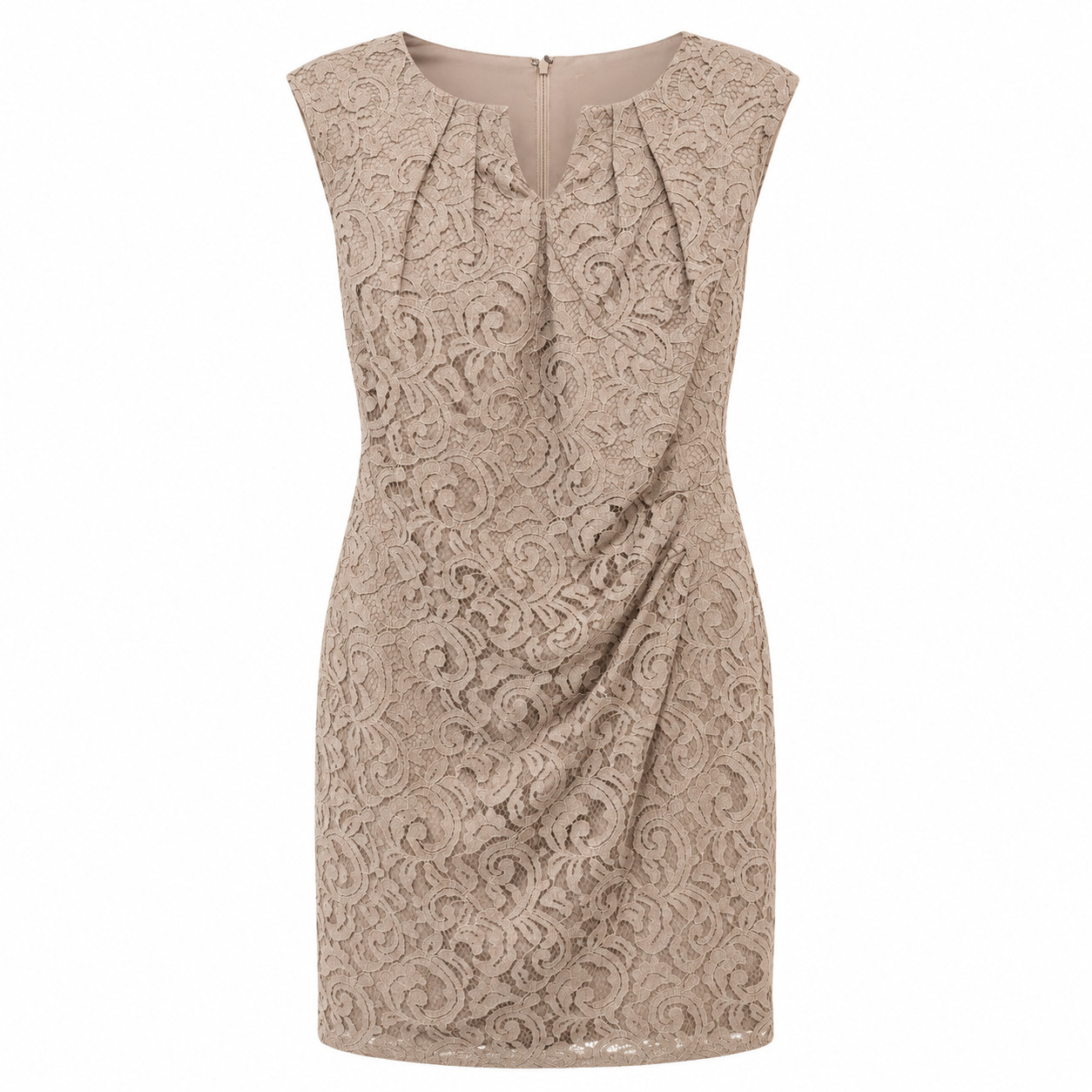 Chicos Size 2 Old Money Draped Lace Dress Women Size XL Quiet Luxury Elegant