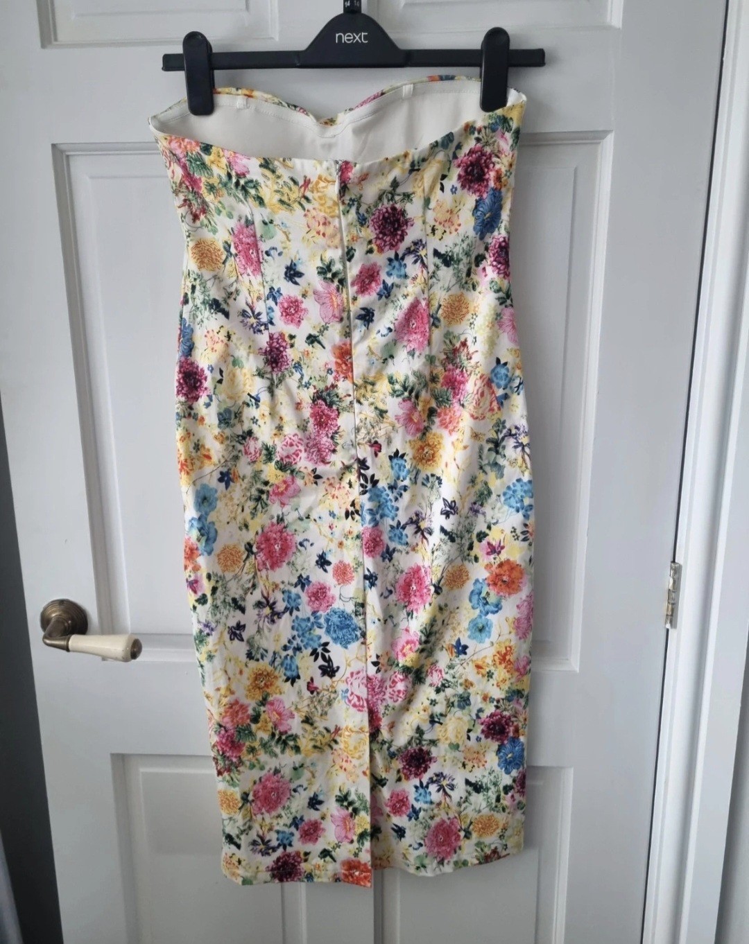 Blue Vanilla Sweetheart Floral Midi Dress. Cotton Size 10