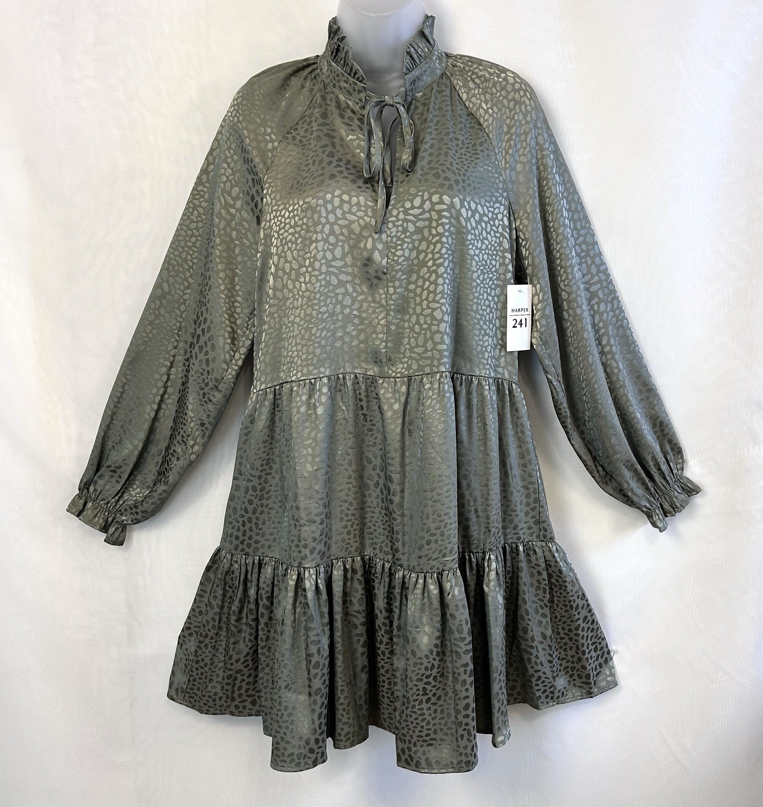 NWT Harper 241 Green Long Sleeve High Neck A-Line Dress / Small
