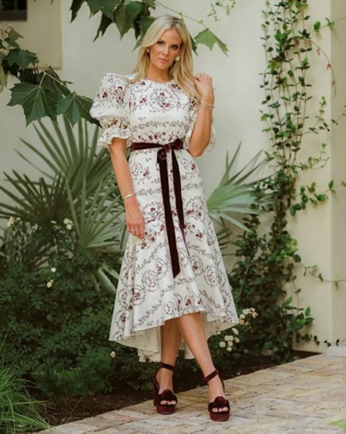 Antonio Melani x Nicola Bathie Emilia Floral Print Faille Dress Sz.16 New