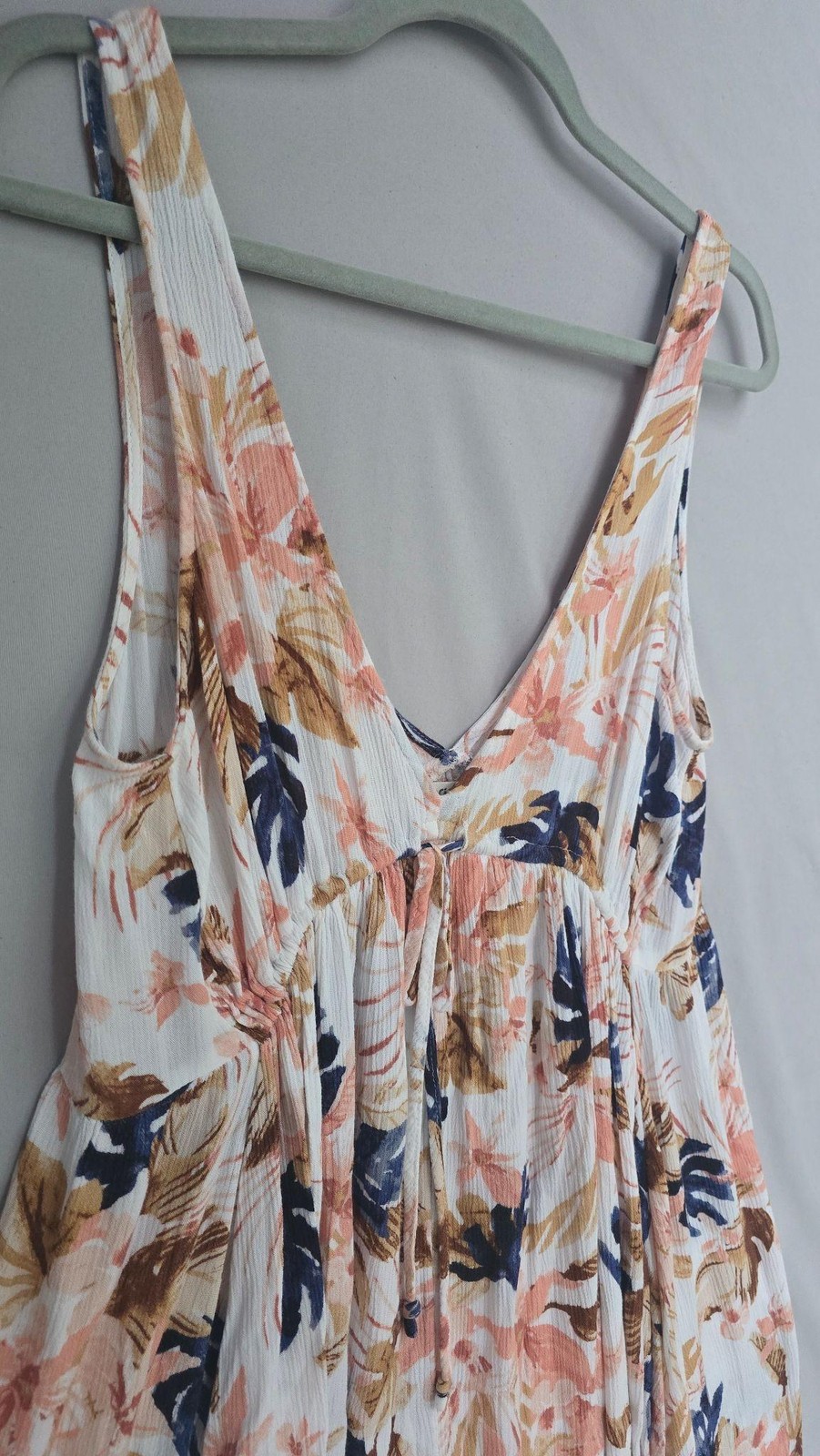 Rip Curl Dress Womens Small White Tropical Floral Empire Swing Sundress Cover-up