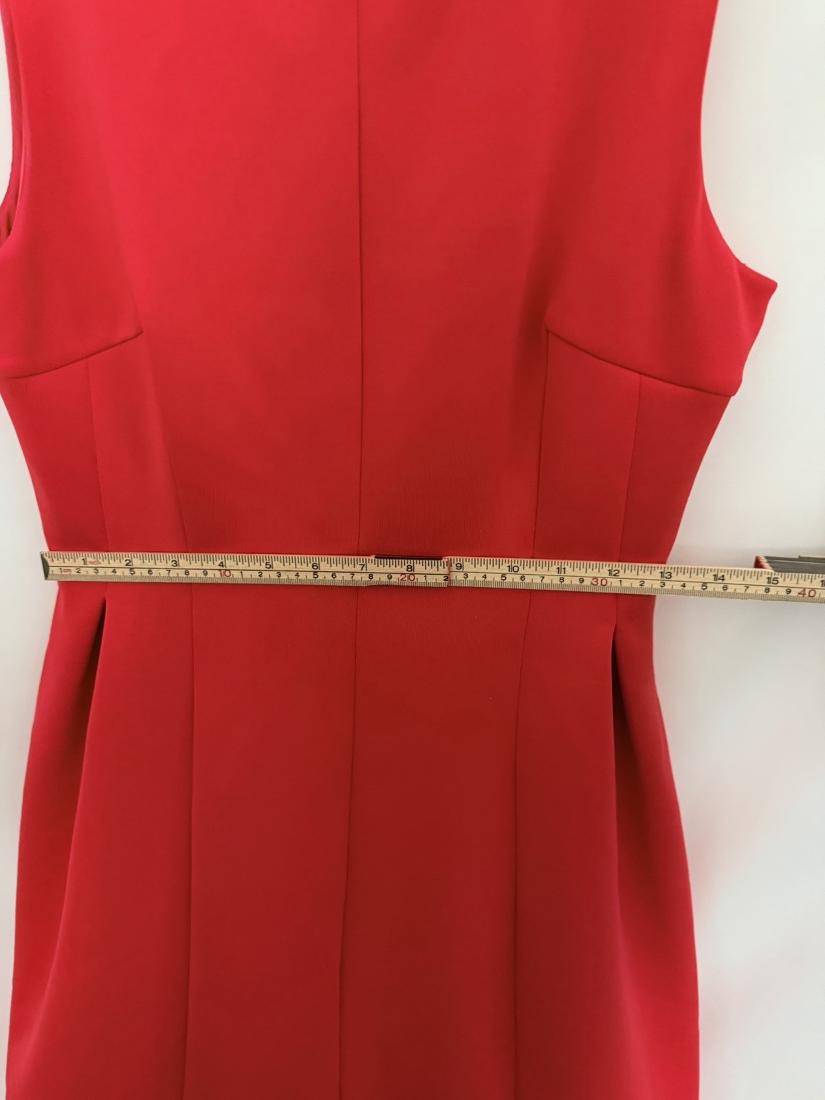 Mini Red Dress Sleeveless Pockets Pleated Size 4 Calvin Klein Formal