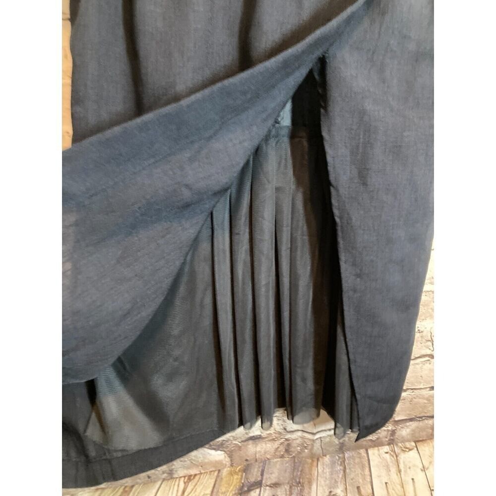 AG Aquagirl Dress Womens Medium Navy & Cream Mesh Lined Layered Lagenlook Satin