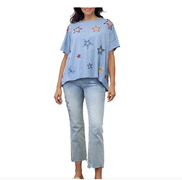 Stars BOHO Style Super Soft Tee -Size S – NEW – Free Shipping!!