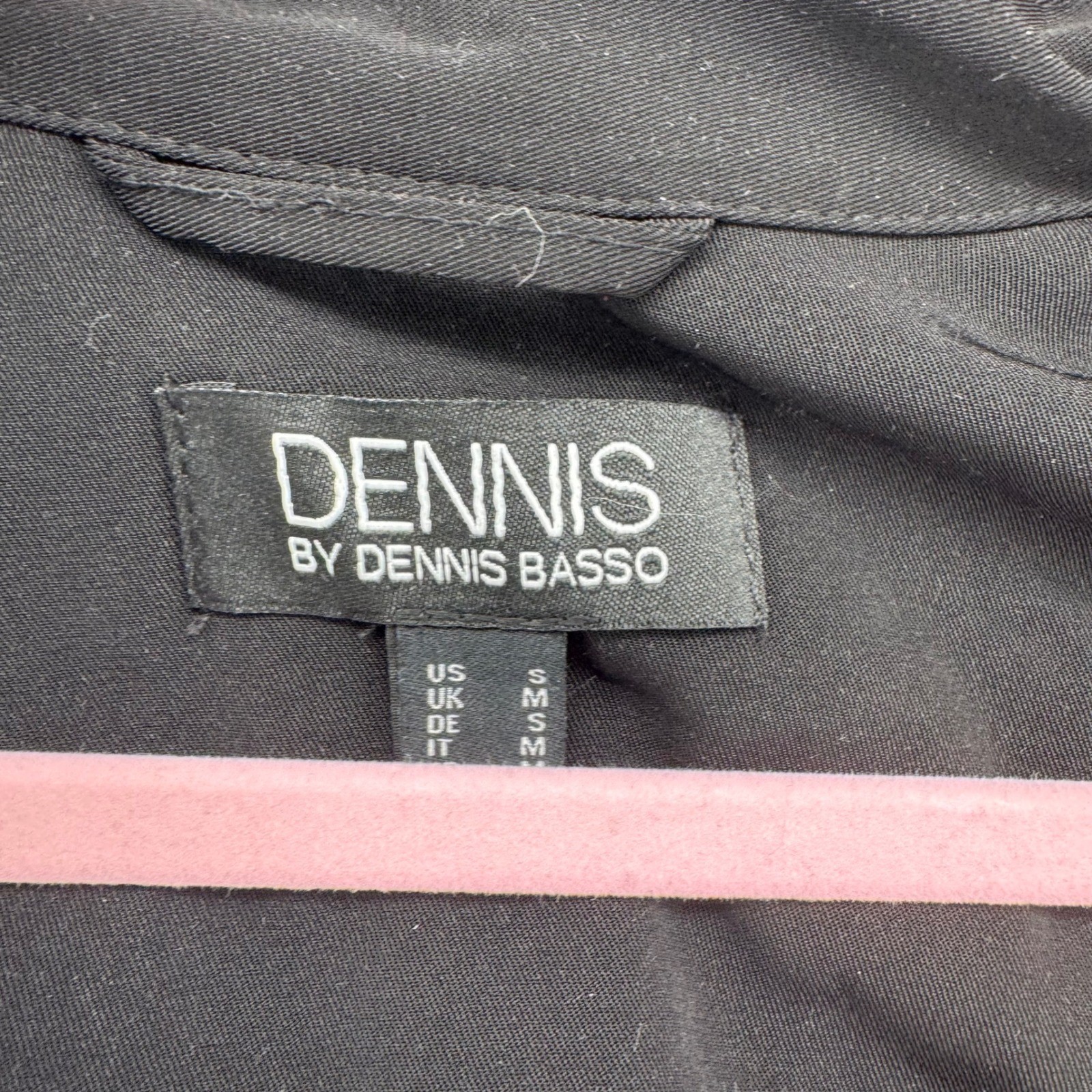 Dennis by Dennis Basso Black Long Sleeve Wrap Dress Shawl Collar Midi Small