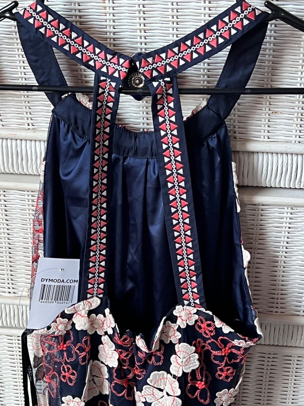 Womens Multi color flower appliqué DiModa brand new dress size M