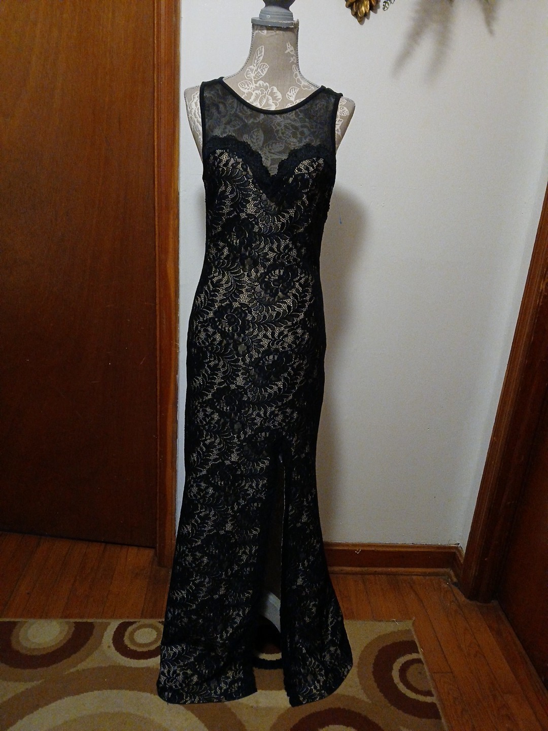 Miusol Black And Nude Lace Dress Size M