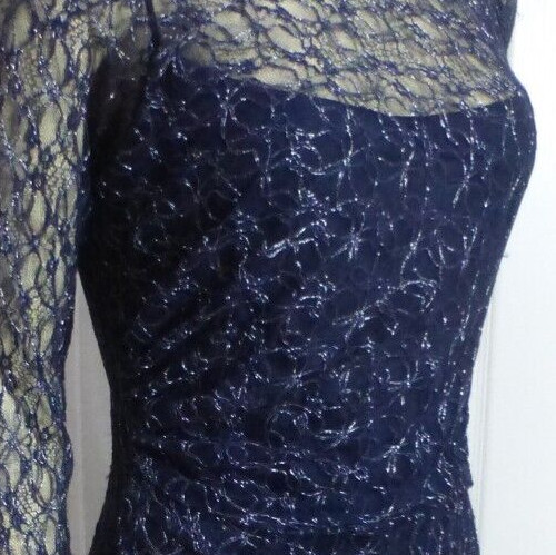 DAVID MEISTER Cocktail Dress, Navy, Size 8