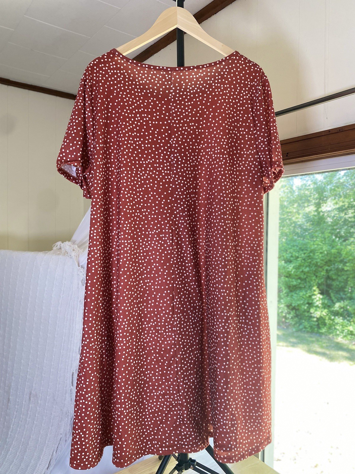 Women’s Summer Brick Red Polka For Dress 2XL Excellent Pre- Owned Condition!
