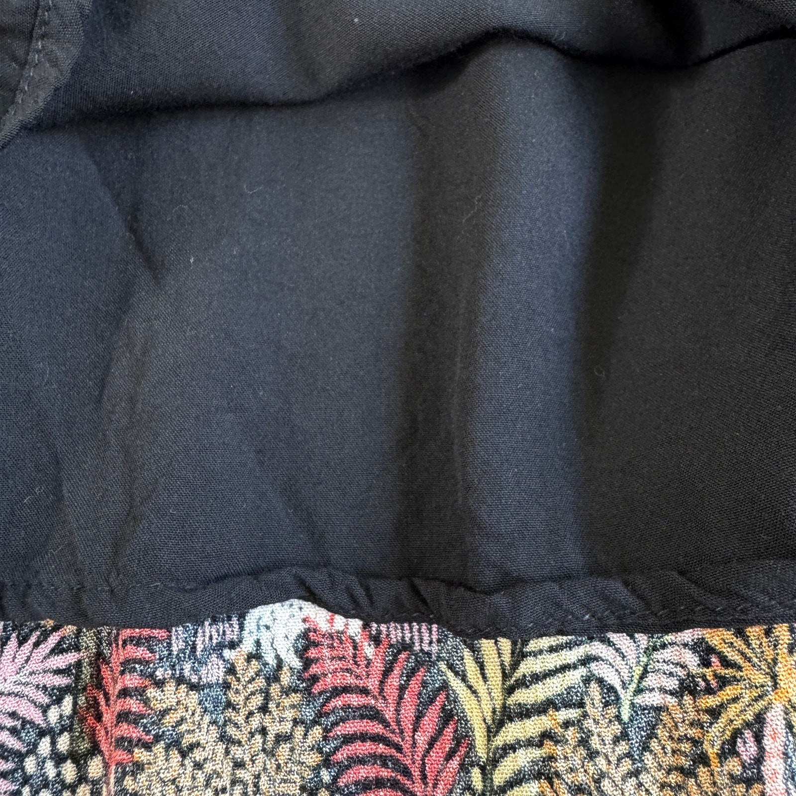 Loft Womens Paradise Lost Mini Dress Size M Jungle Animal Pintuck Pleat Black