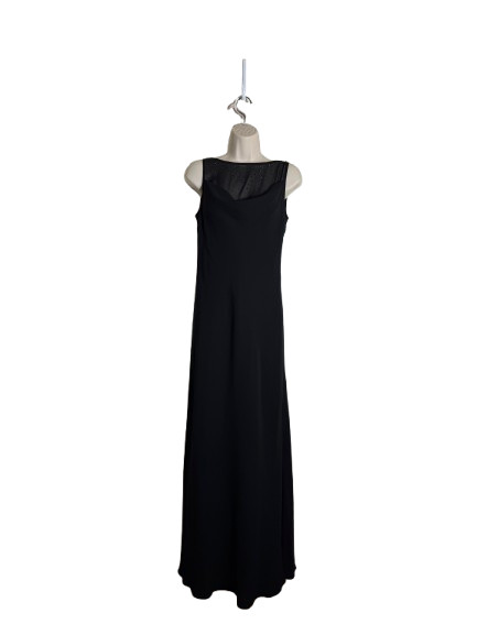 Jones New York Evening Black Beaded Mesh Formal Maxi Dress Size 8