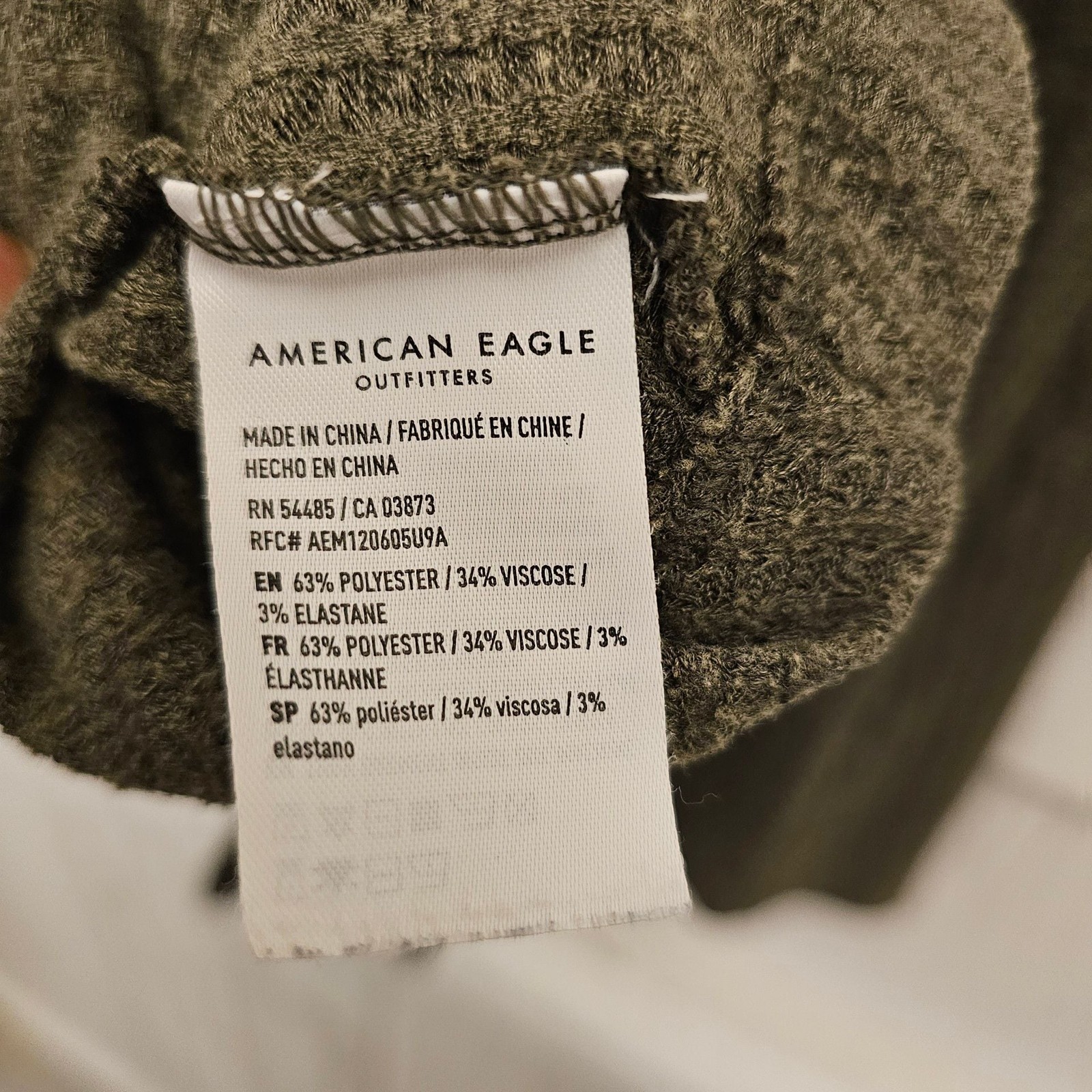 American Eagle XS Olive Waffle Knit Button Front Long Sleeve Mini Dress
