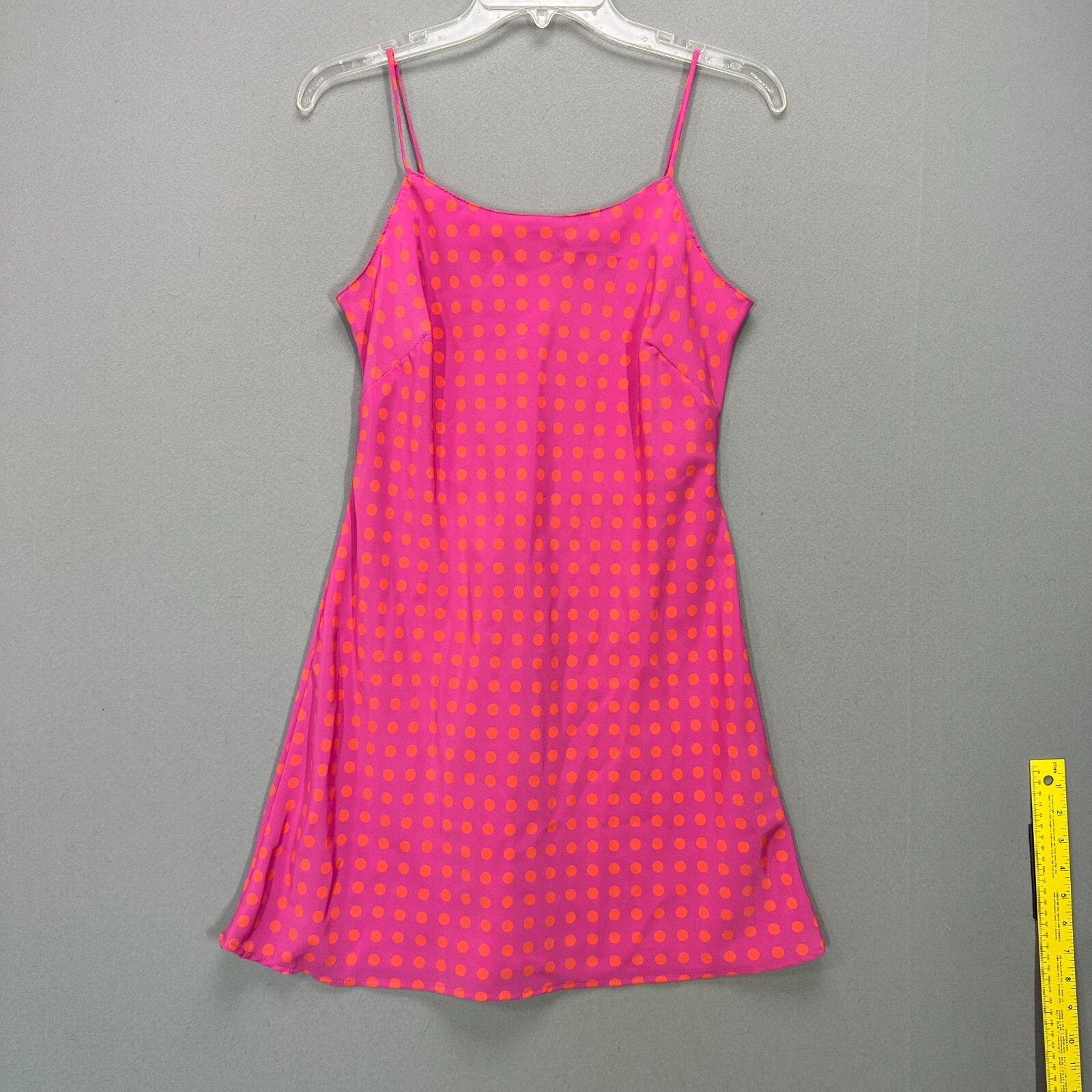 VTG 90s Y2K La Belle Womens Dress SZ 5 Hot Pink Polka Dot Mini Barbie Core Tank
