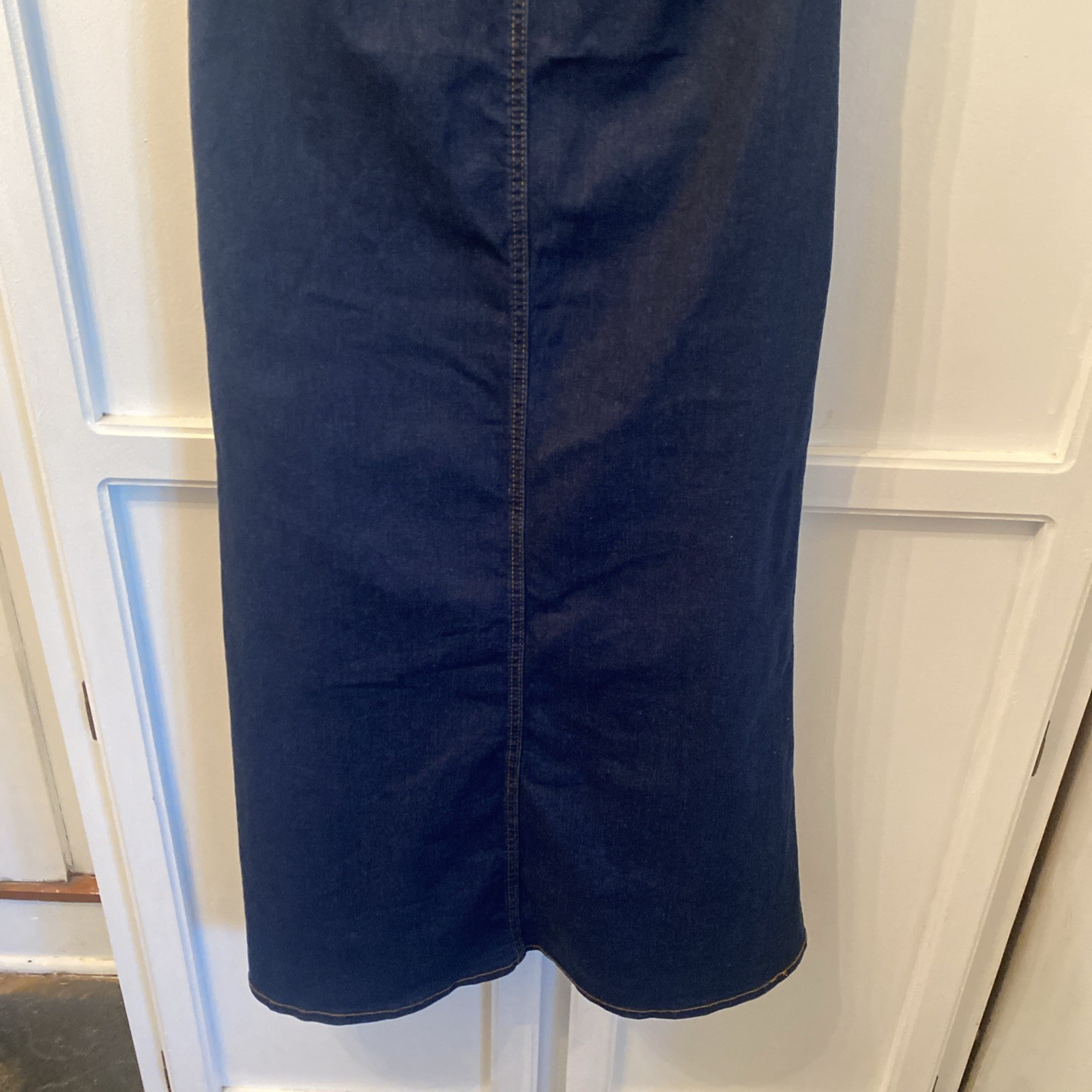 Denim Strapless Maxi Dress Western Nashville Texas L 8-10 SHEIN Fit&Flair