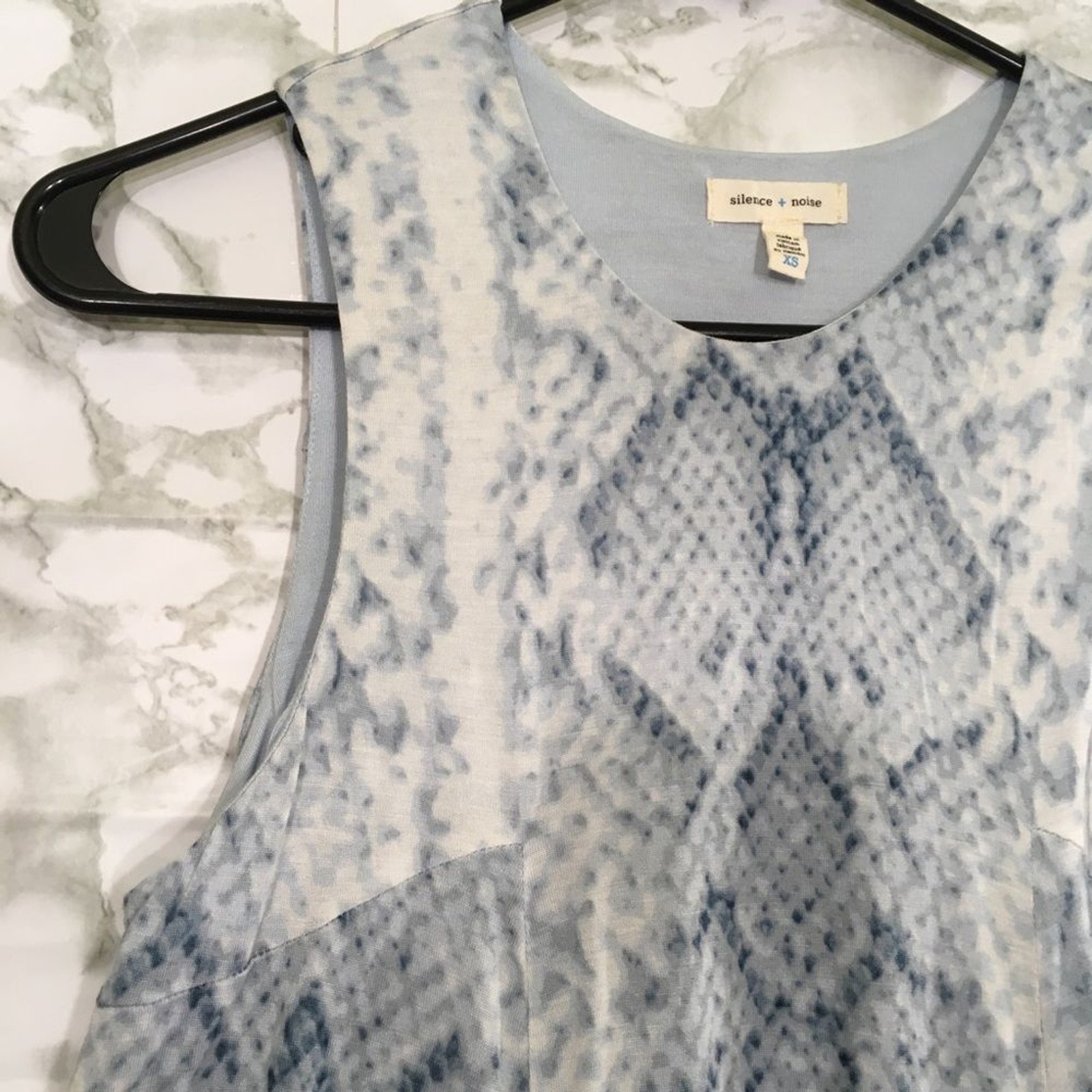 ANTHRO| SILENCE & NOISE PYTHON SNAKE PRINT SWINGY FLOWY A LINE MINI DRESS XS