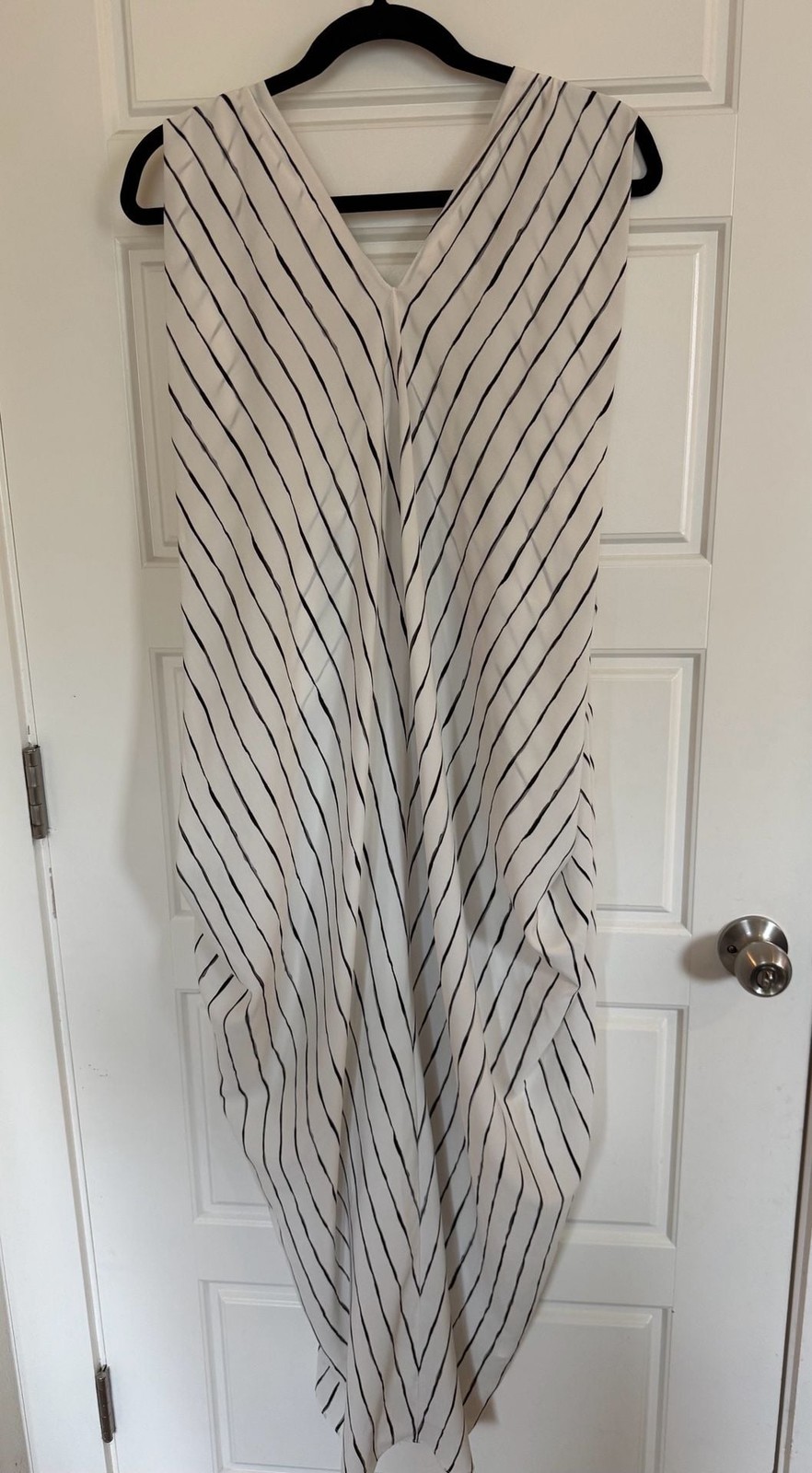 HATCH Maternity Sleeveless V-Neck Striped Midi Dress O/S
