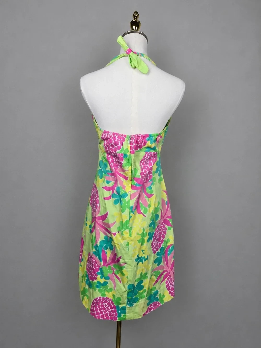 Lilly Pulitzer Home Slice Pineapple Halter Dress Cotton Women’s Size 8