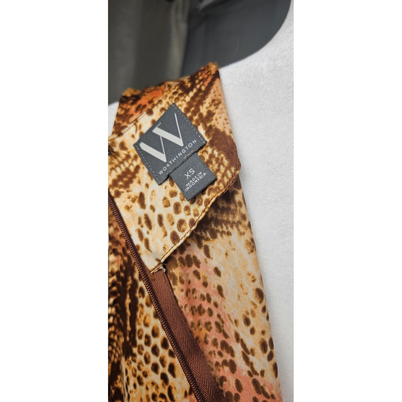 Worthington Womens Snake Print Cowl Neck Sleeveless Maxi Dress XS