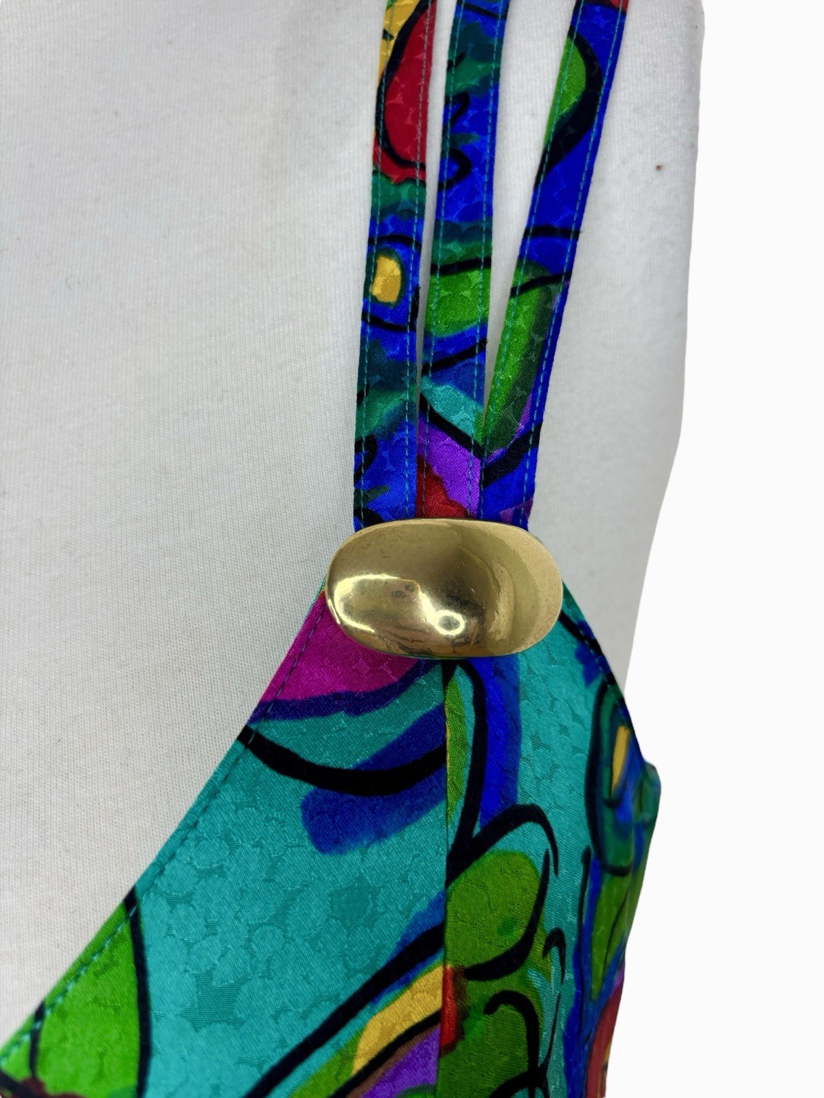 Vintage A.J. Bari 100% Silk Multicolor Floral Sleeveless Mini Dress Short Small