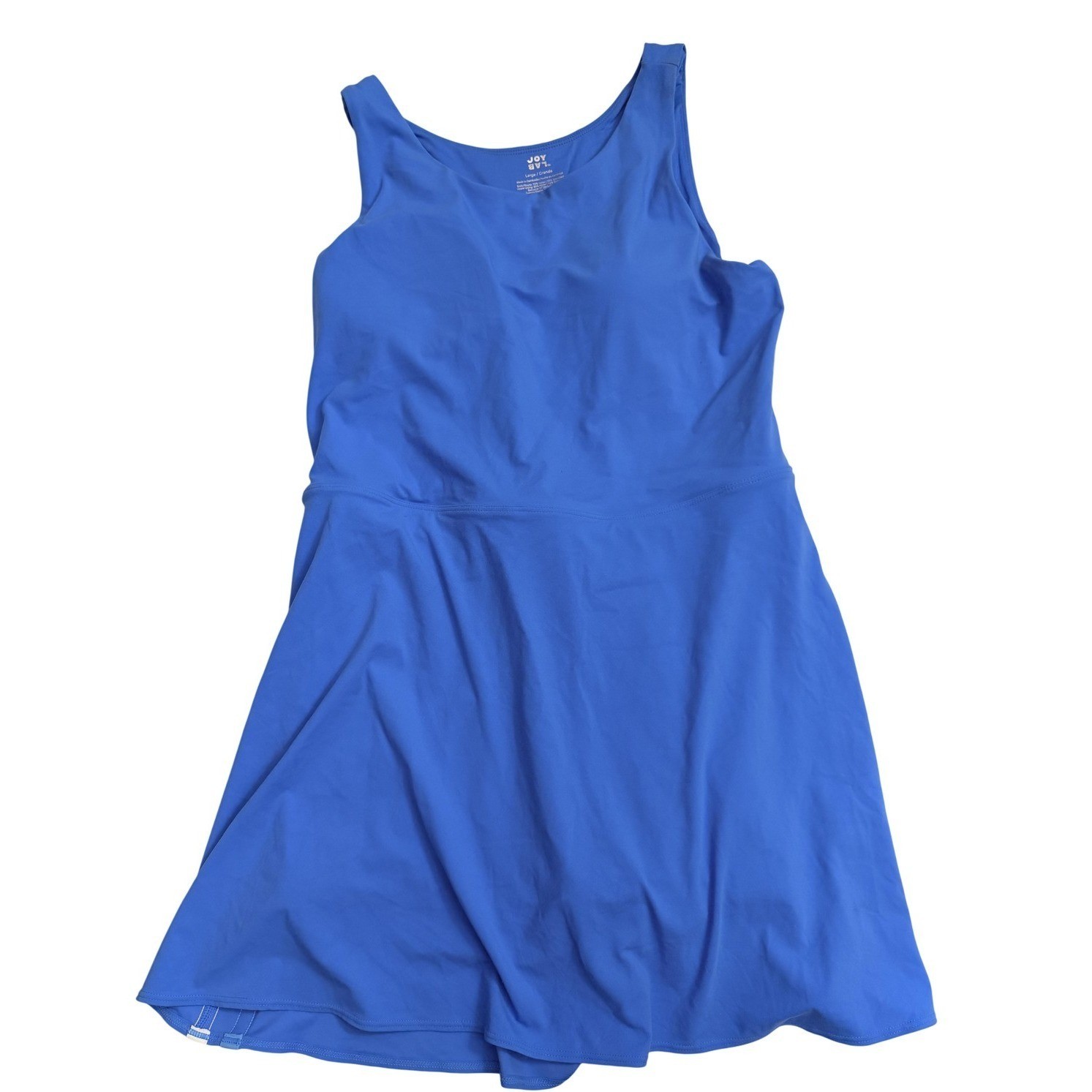 JoyLab Active Dress Womens Large Blue Tank Built-In Shorts Moisture Wicking