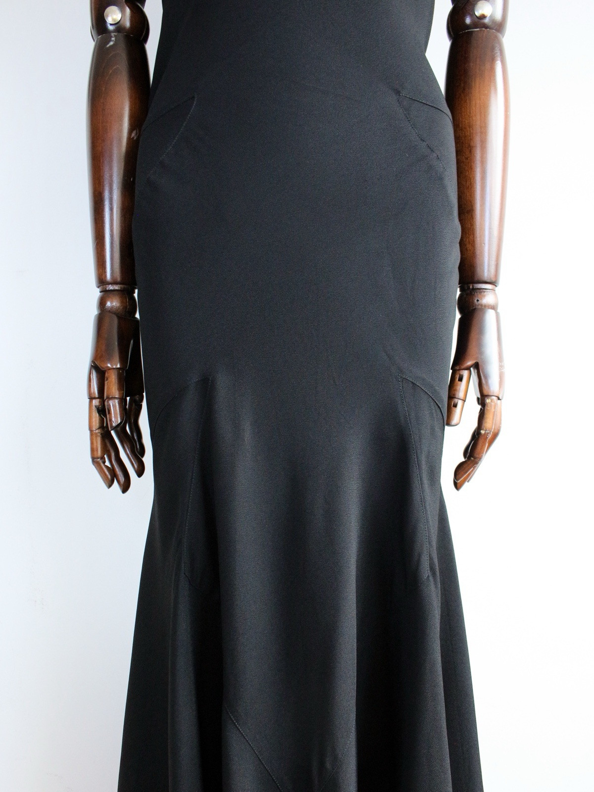 John Galliano Autumn/Winter 1988 ‘Hairclips’ Runway Black Bias Cut Crêpe Gown