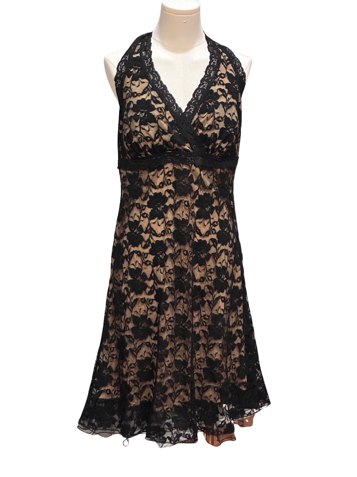 VTG Y2K City Triangles Black Lace Sexy Coquette Gothic Tulle Whimsygoth Vamp 1X