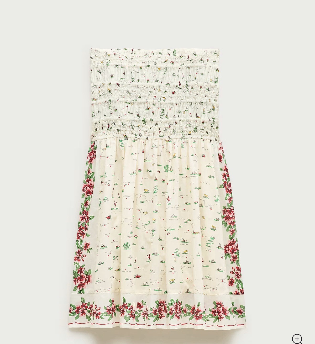 new nwt J. Crew J Crew smocked mini dress map print XS xsmall cotton voile