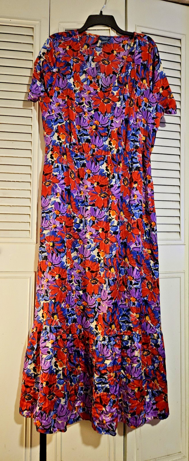 Women’s Size XL Beautiful Floral Caribbean Joe Maxi Dress