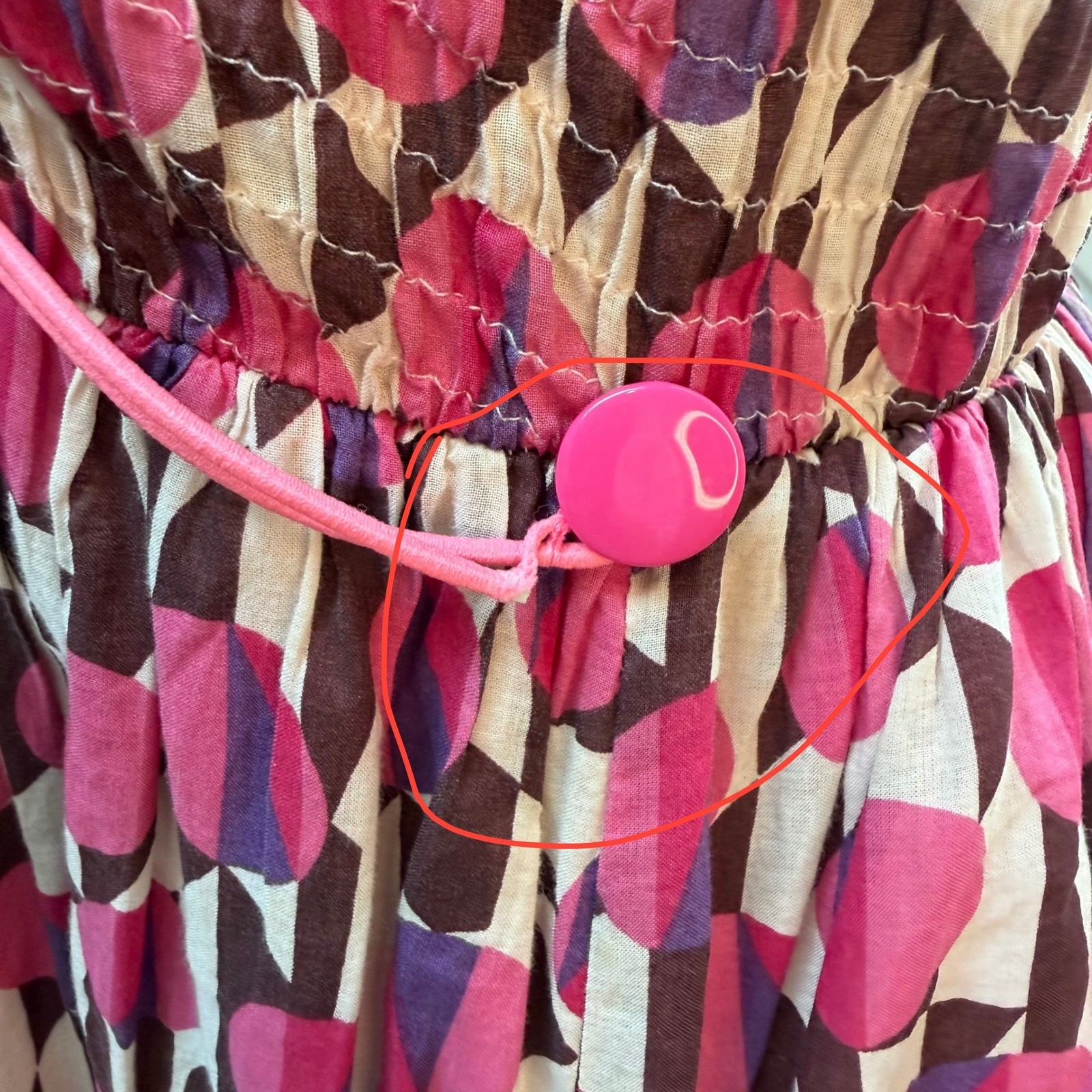 Free People Womens Pink Geometric Polka Dot Smocked Cotton Sundress Size 6