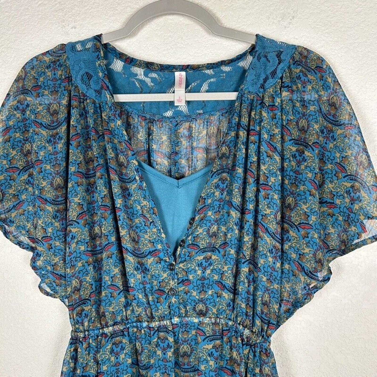 Xhilaration Women’s Sz S Babydoll sheer mini dress/tunic Fairy Hippie Bohemian