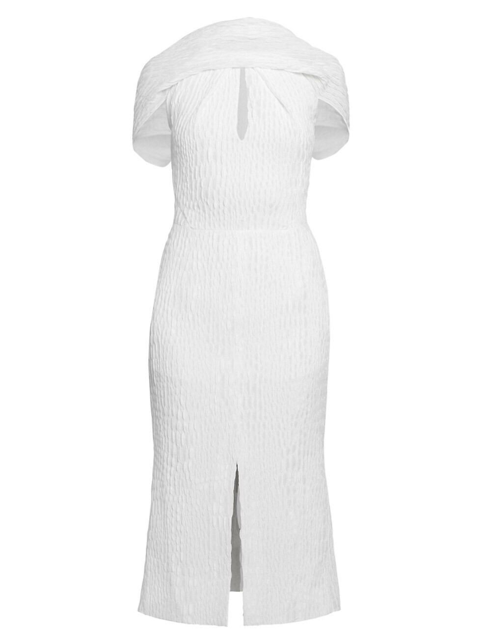 Roland Mouret Belem Rippled Silk Sheath Dress Keyhole-neckline Sz 10, $2,650 NWT