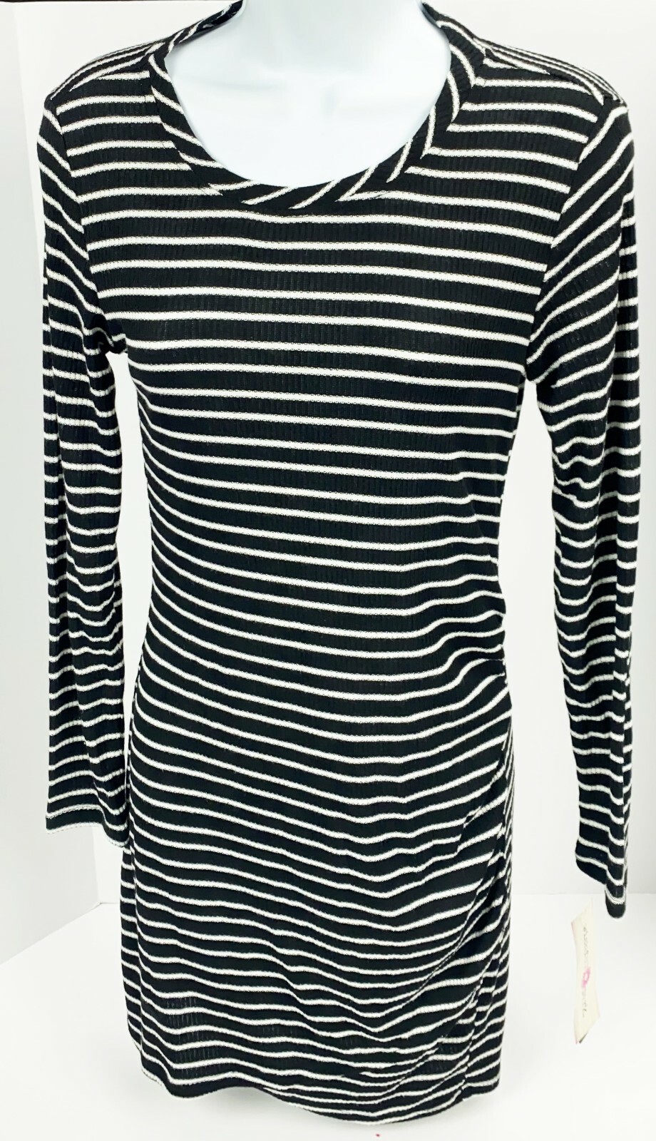Junior Medium Wishful Park Sweater Knit Bodycon Dress Stripe Lightweight
