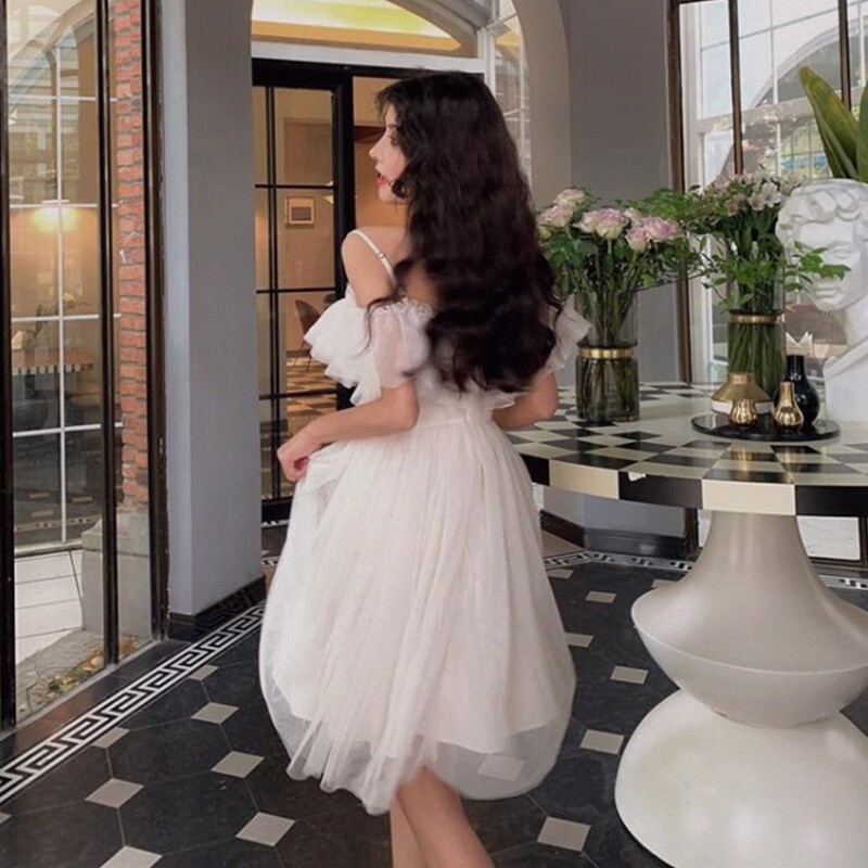 Sling Dress Spaghetti Strap Elegant Fairy Sexy Women Beach Holiday Fashion Sexy