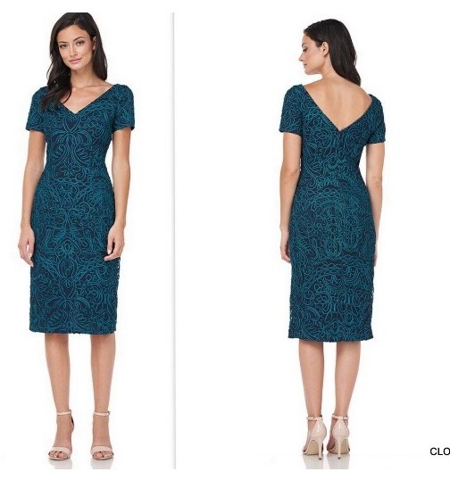 NWT JS Collection V – Soutache Jade Embriodered Cocktail Dress 8P