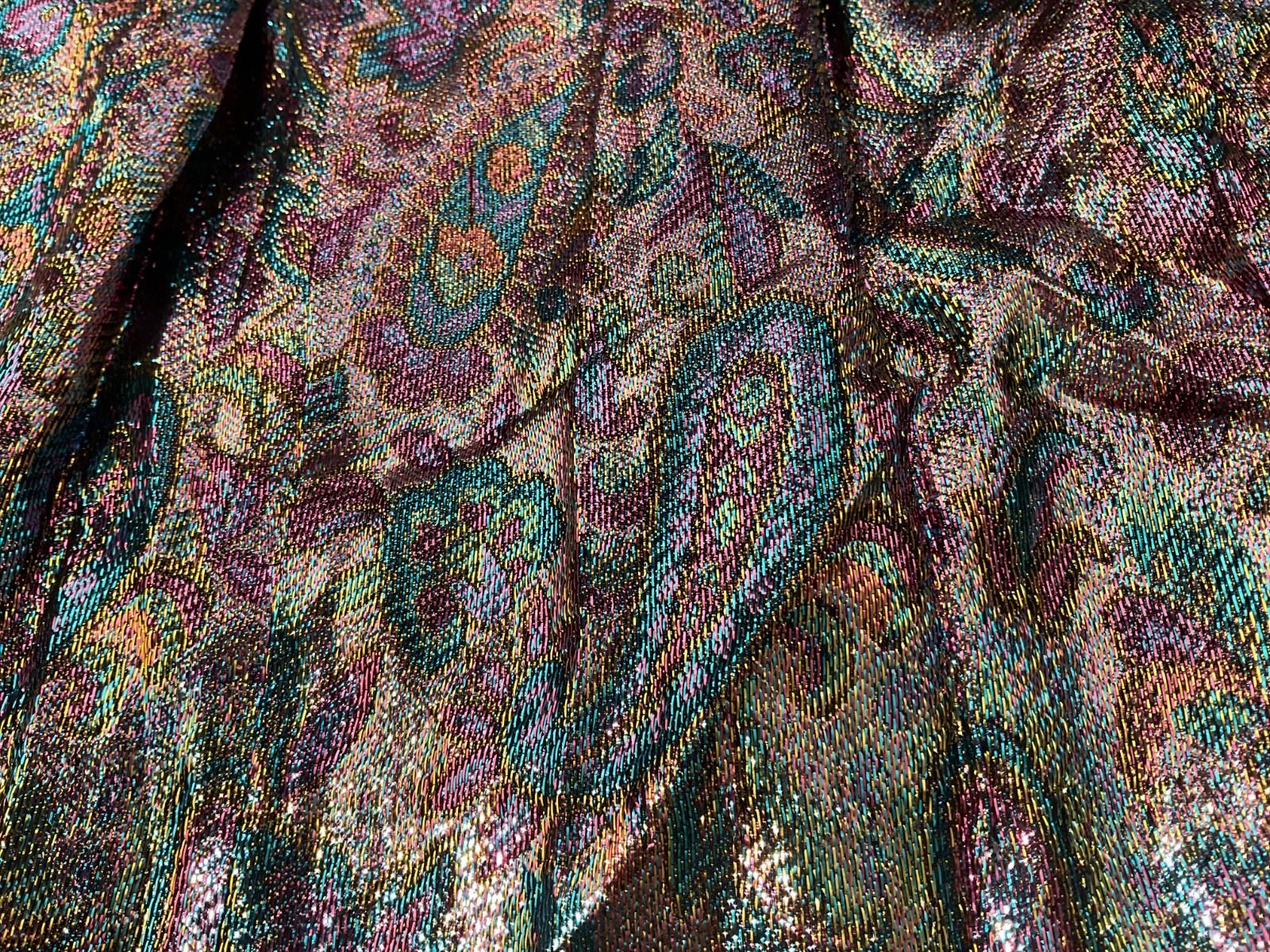 VTG Custom Made Velvet Tinsel Metallic Long Dress Lined