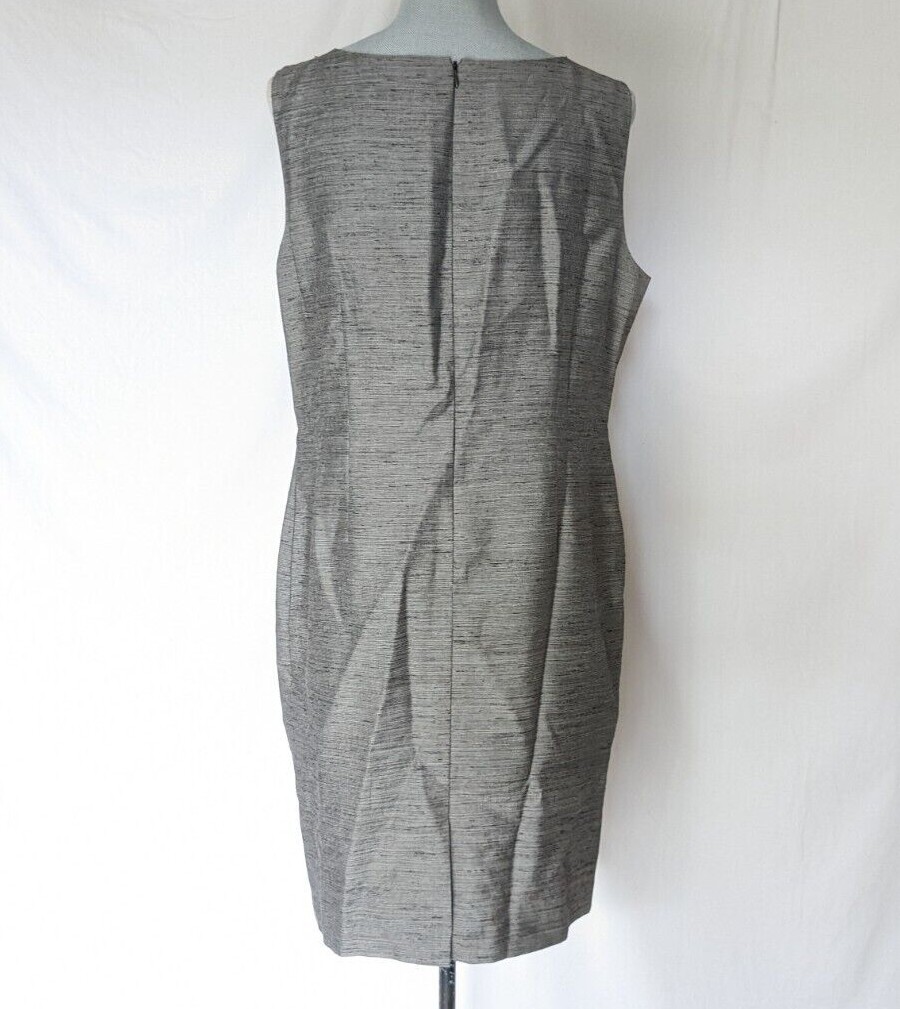 Simple & Elegant Women’s Kasper formal Sleeveless Metallic Brown Midi Dress 14P